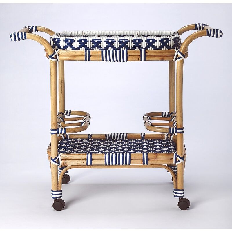 Domenica Wicker Bar Cart thumbnail 3