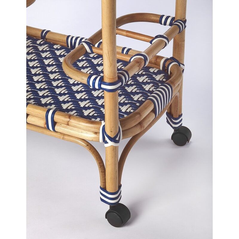 Domenica Wicker Bar Cart thumbnail 5