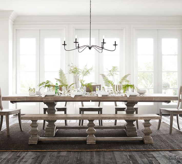 Banks Dining Bench Gray Wash thumbnail 2