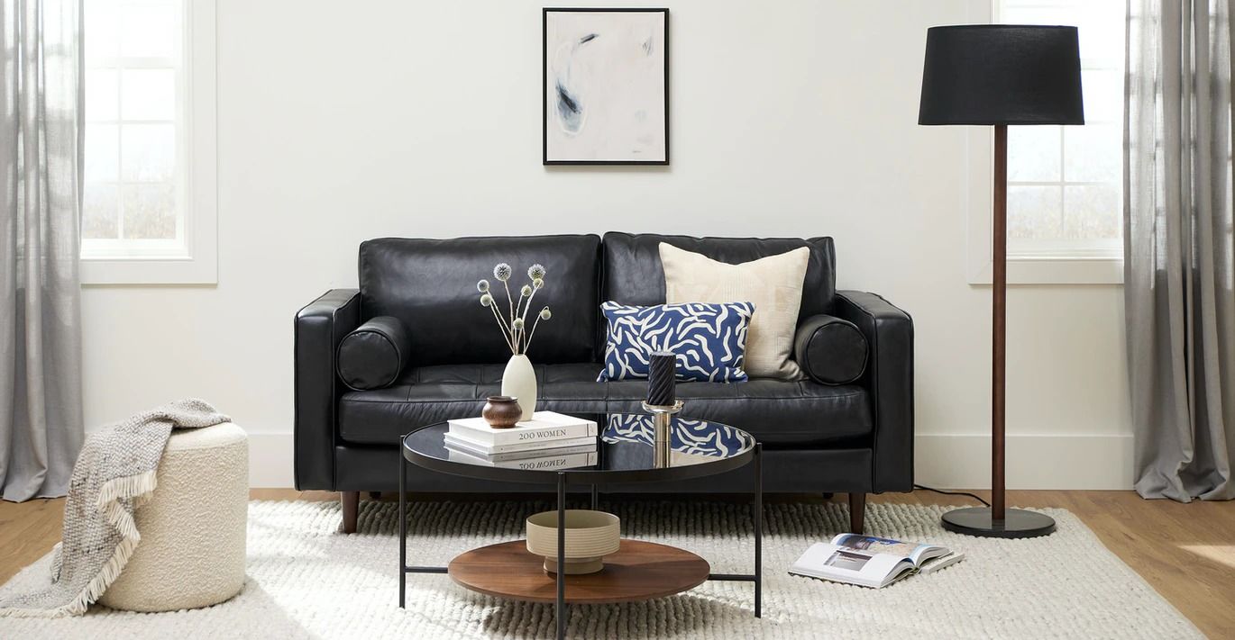 Sven Oxford Black 72" Sofa thumbnail 2
