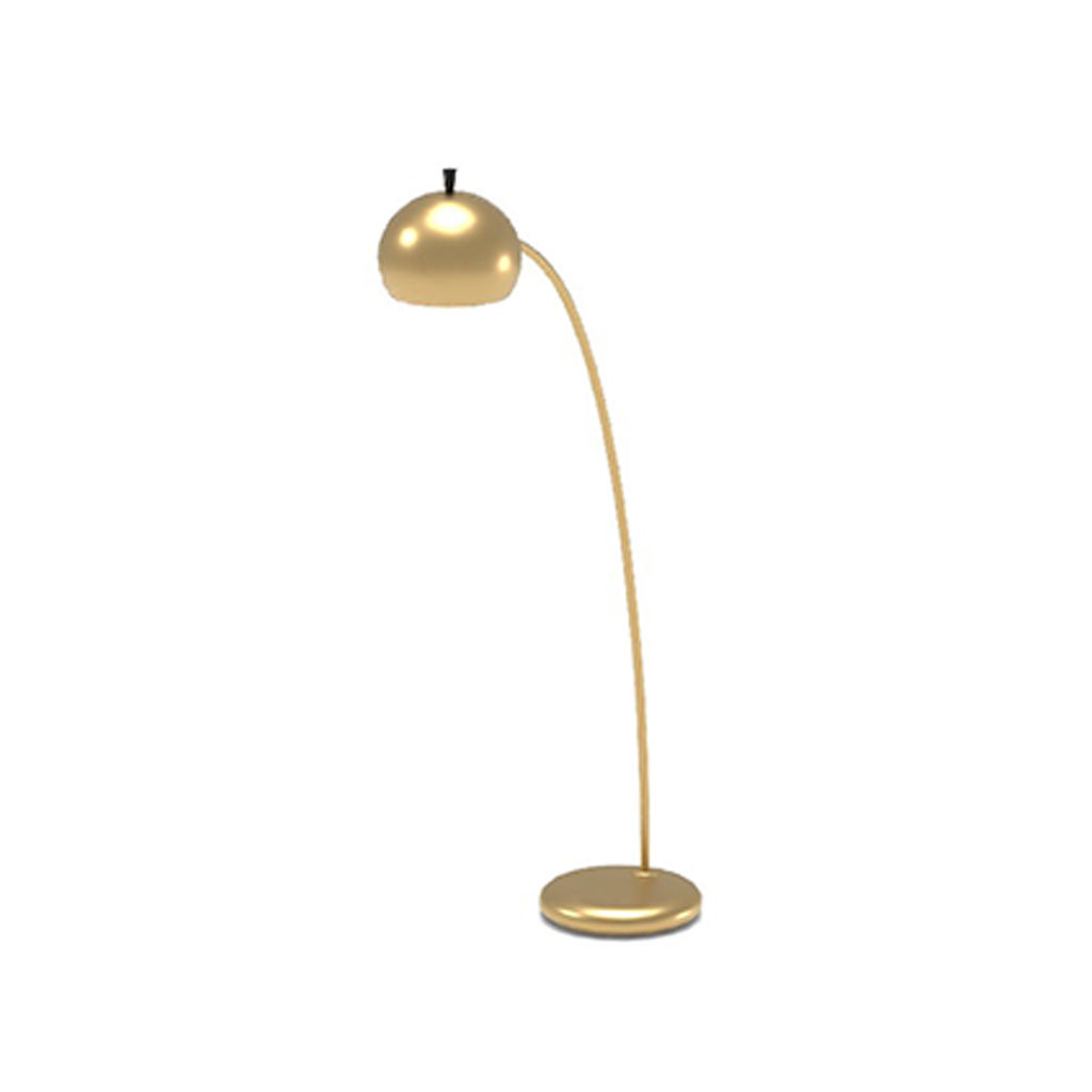 Petite Arc Metal Floor Lamp Antique Brass thumbnail 2