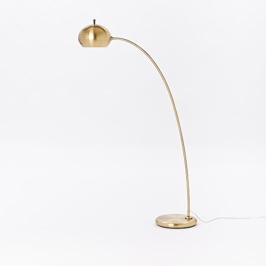 Petite Arc Metal Floor Lamp Antique Brass thumbnail 4