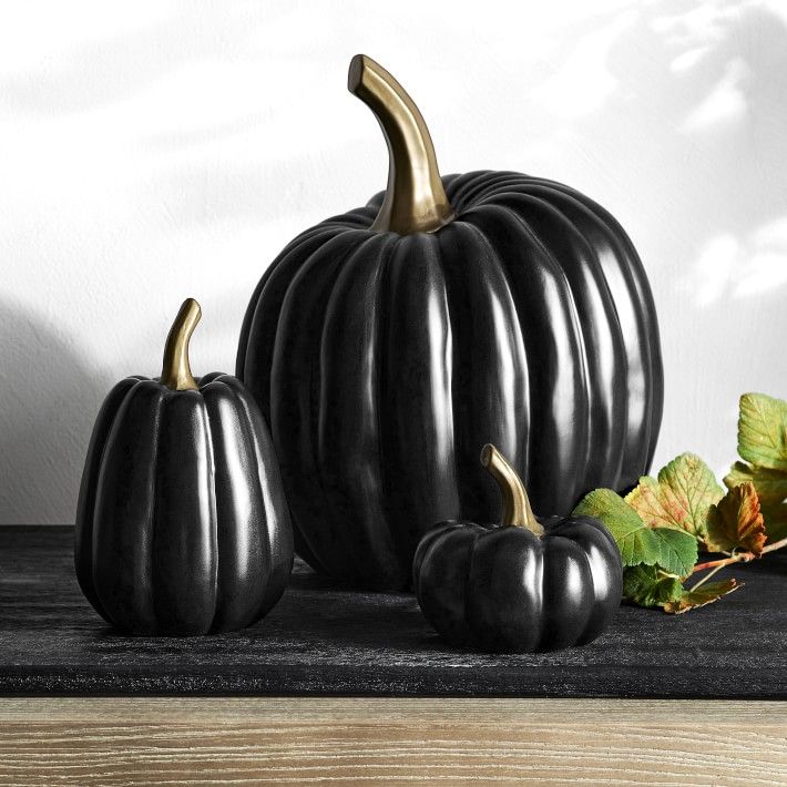 Decorative Black And Gold Pumpkins thumbnail 3