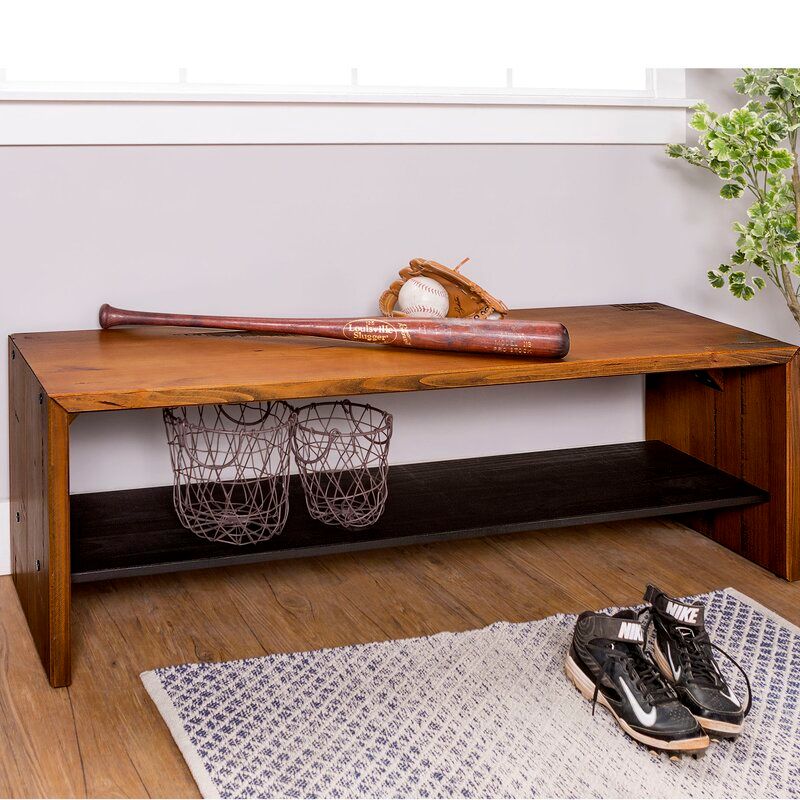 Arocho Wood Shelves Storage Bench thumbnail 3