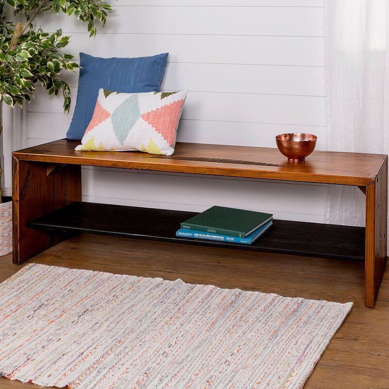 Arocho Wood Shelves Storage Bench thumbnail 7