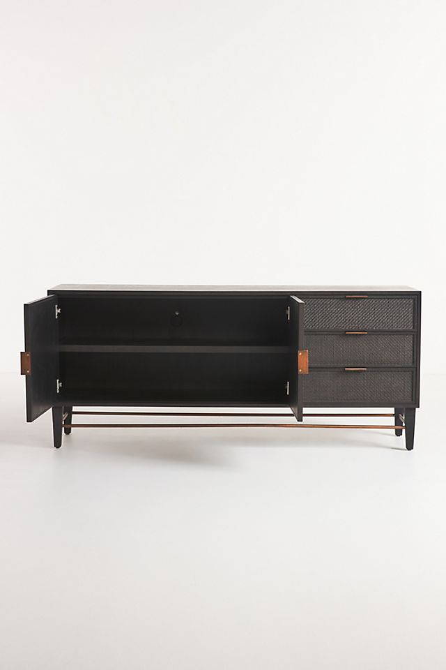 Wallace Cane and Oak Sideboard Black thumbnail 3