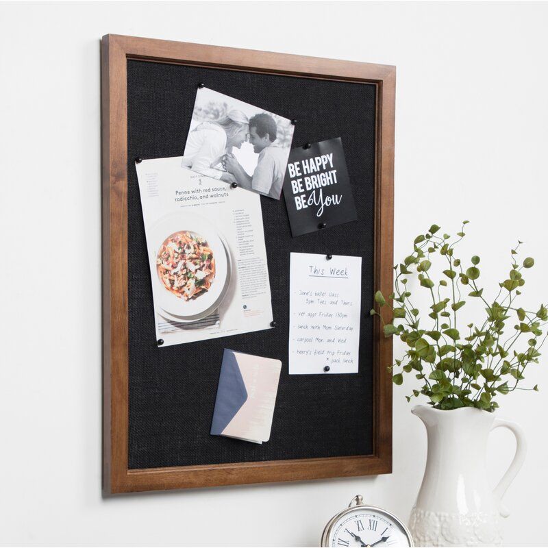 Transitional Wood Framed Bulletin Board thumbnail 2