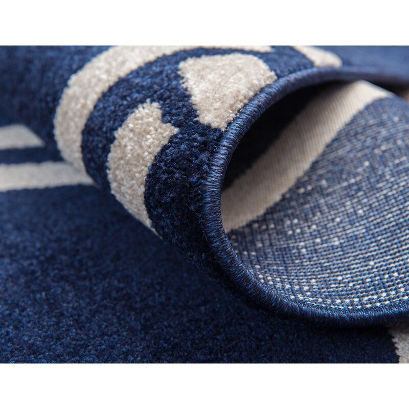 Roache Geometric Navy Area Rug thumbnail 3