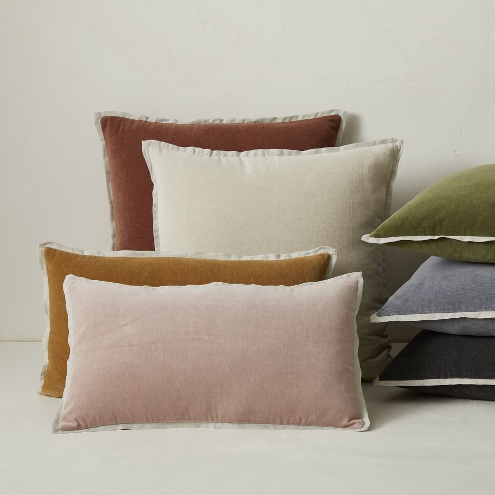 Classic Cotton Velvet Pillow Cover Adobe Rose thumbnail 2