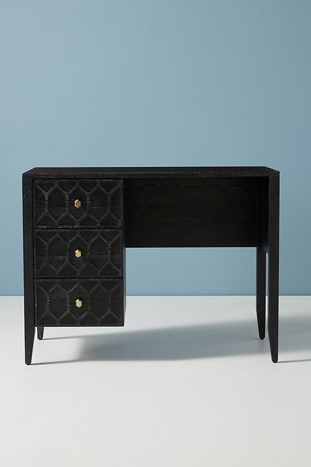 Textured Trellis Desk Black thumbnail 2