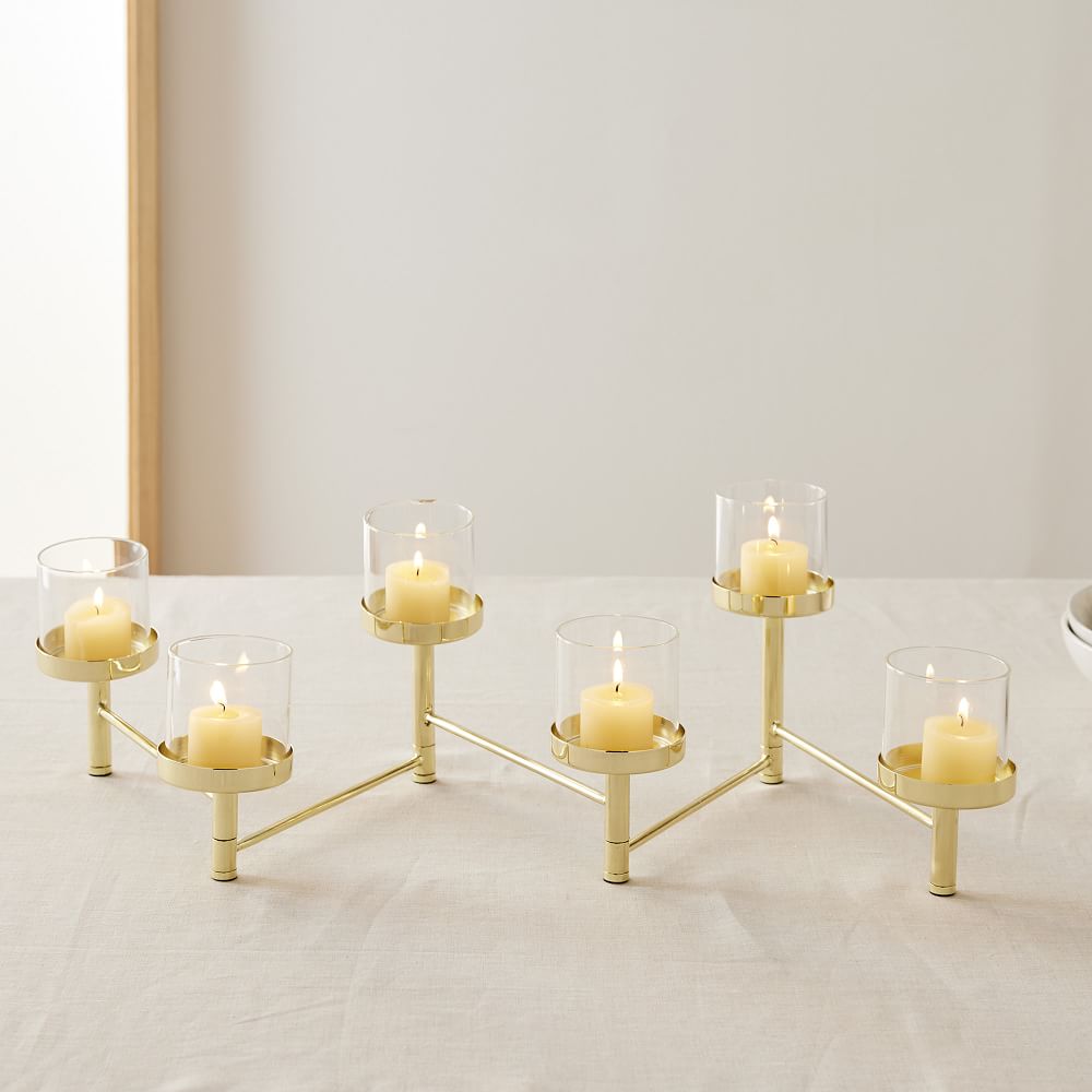 Cortlandt Centerpiece Candle Holder 6 Votive - Polished Brass thumbnail 2
