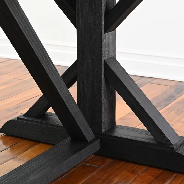 Vegard Pine Solid Wood Trestle Dining Table thumbnail 3