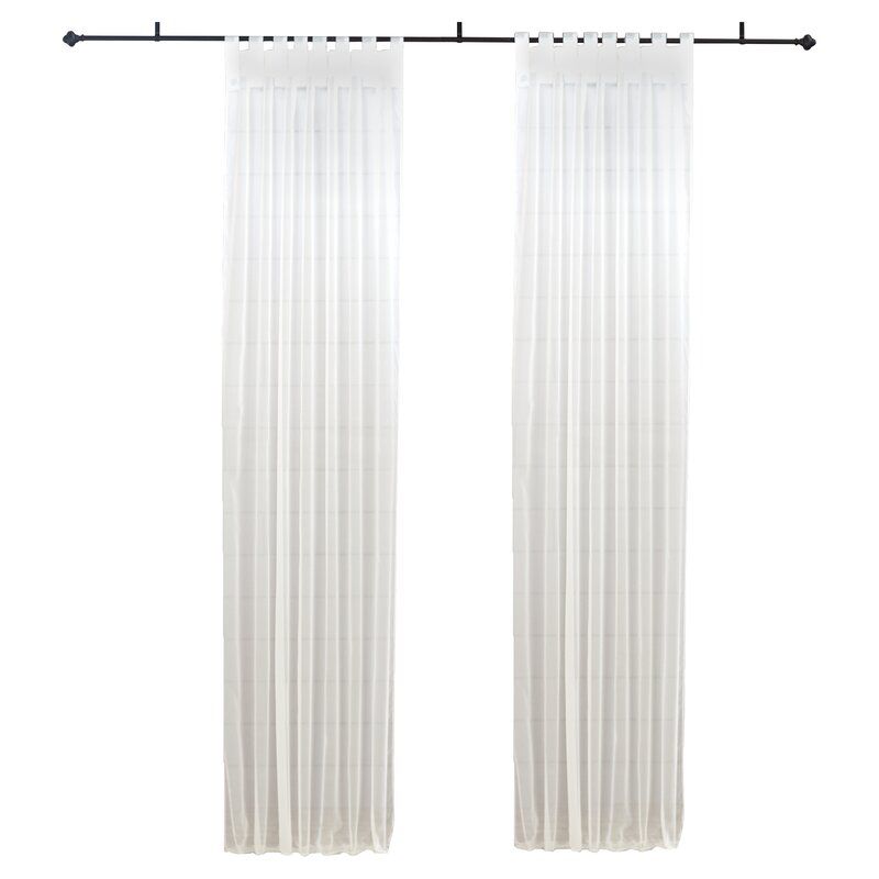 Bayport Appleton Solid Sheer Outdoor Tab Top Single Curtain Panel 96'' thumbnail 2