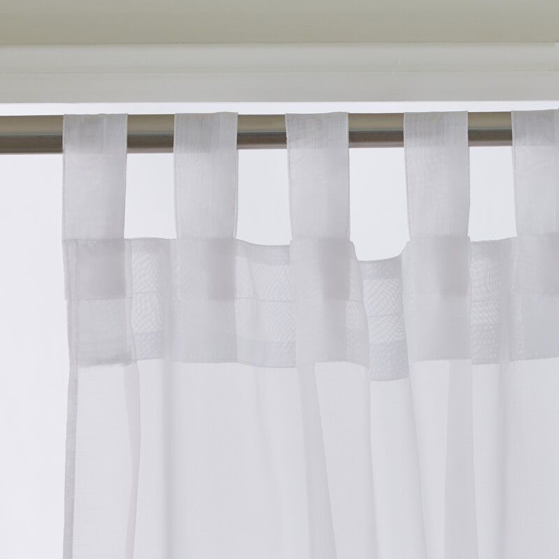 Bayport Appleton Solid Sheer Outdoor Tab Top Single Curtain Panel 96'' thumbnail 4