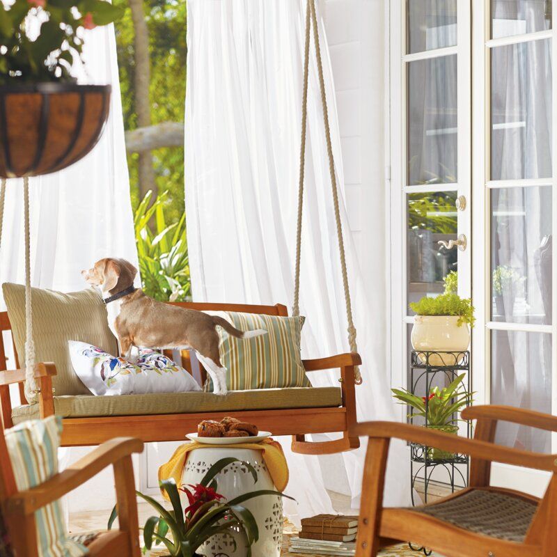 Bayport Appleton Solid Sheer Outdoor Tab Top Single Curtain Panel 96'' thumbnail 5