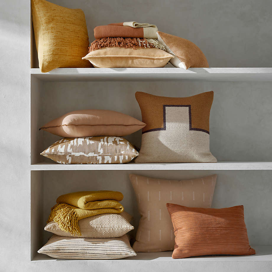 Ansom 20" Golden Brown Pillow Cover with Down-Alternative Insert thumbnail 2