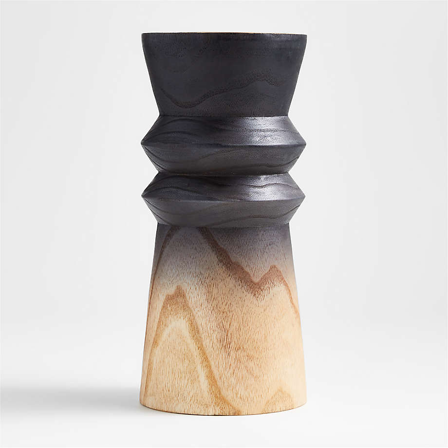 Cara Black Ombre Large Wood Vase thumbnail 2