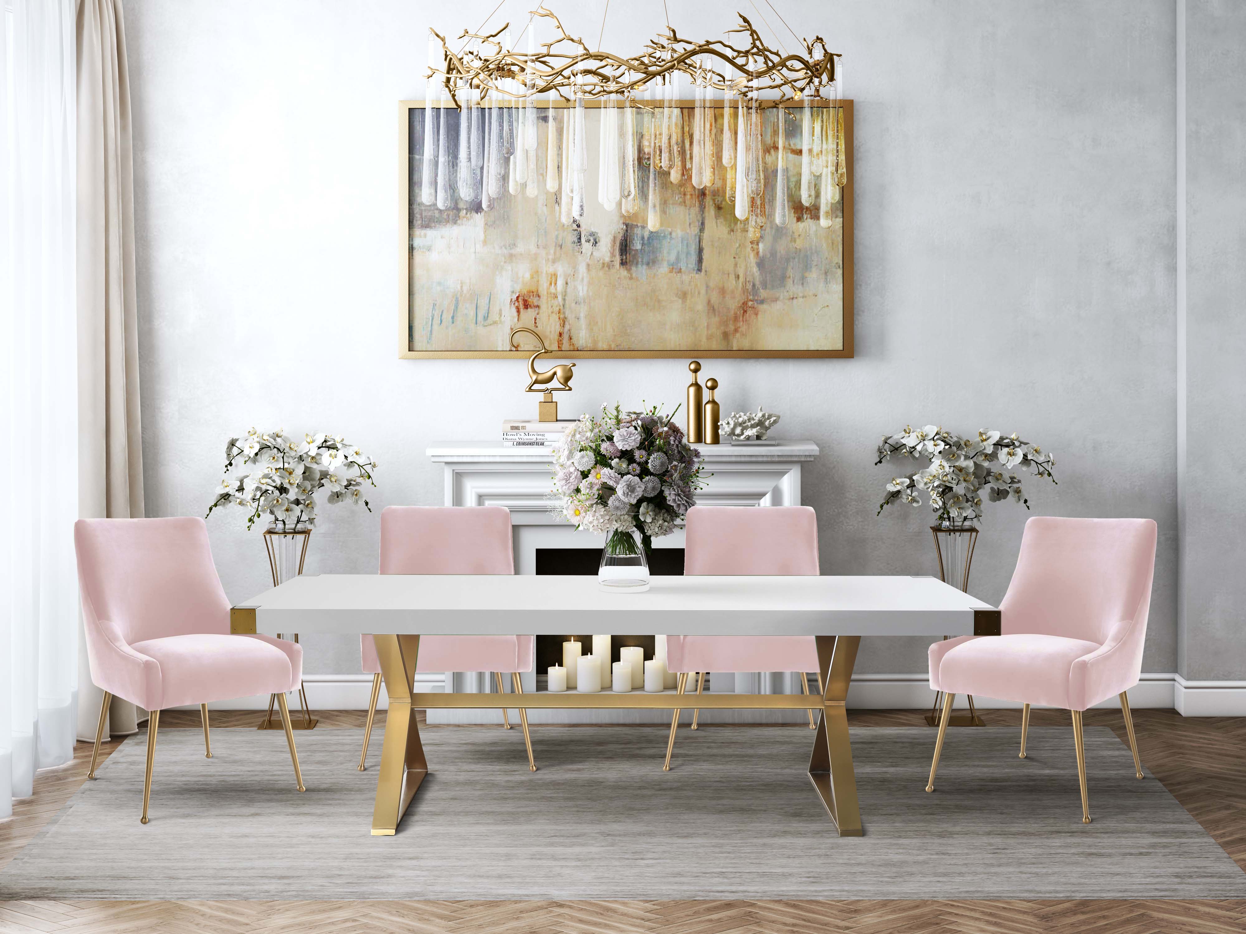 Bianca Blush Velvet Side Chair thumbnail 2