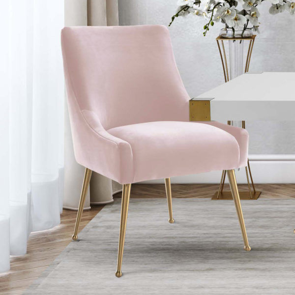 Bianca Blush Velvet Side Chair thumbnail 3