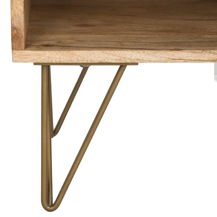 Kirk Solid Wood Nightstand in White Wash thumbnail 5