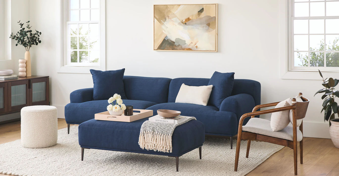 Abisko Aurora Blue Ottoman thumbnail 2