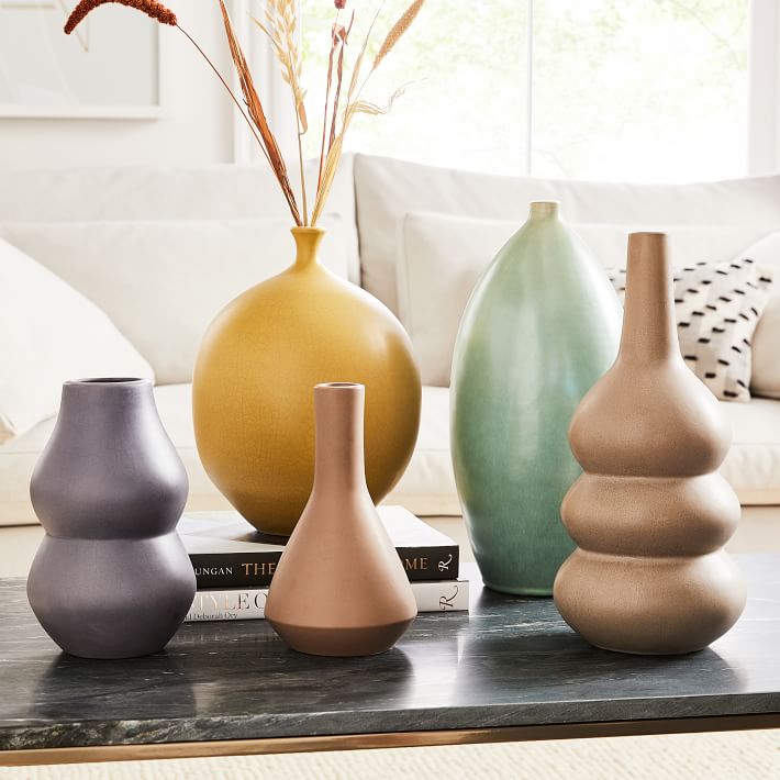 Crackle Glaze Vase Mocha Short Totem thumbnail 3