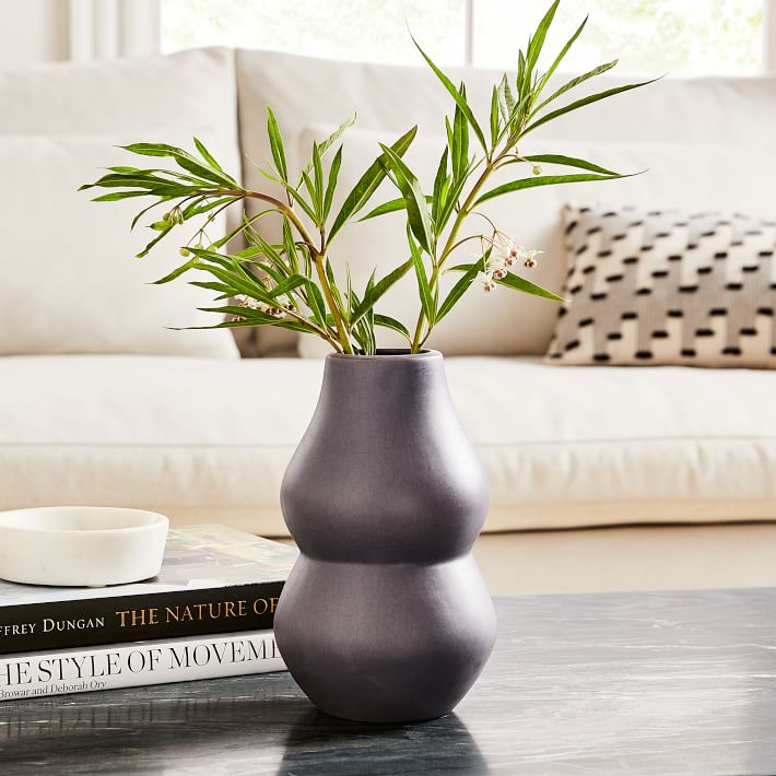 Crackle Glaze Vase Mocha Short Totem thumbnail 2