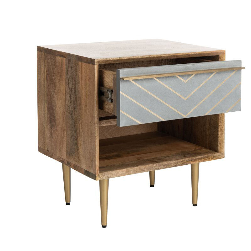 Leni Solid Wood Nightstand thumbnail 3