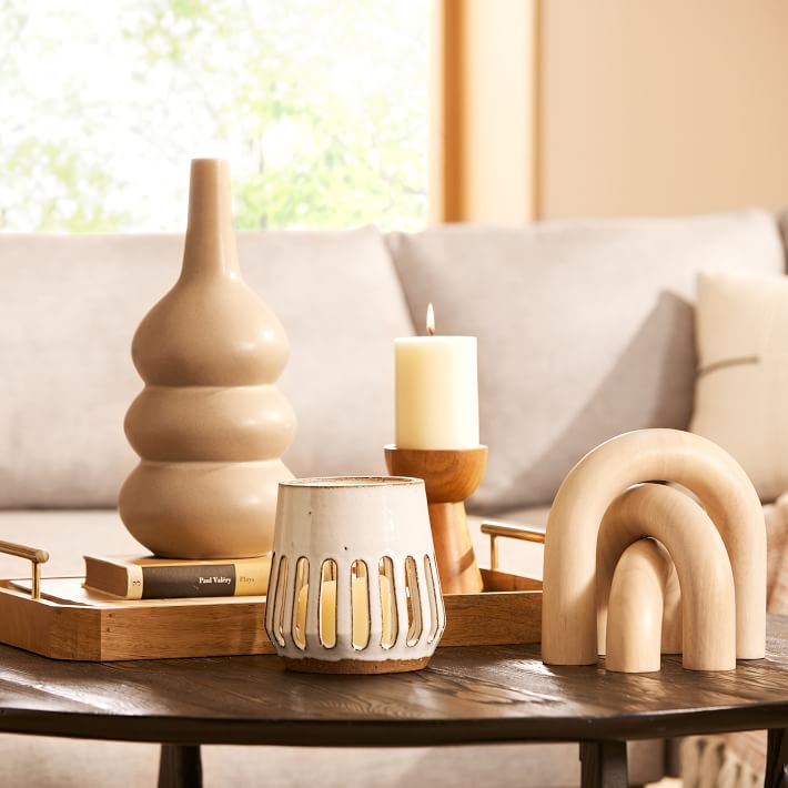 Crackle Glazed Ceramic Tall Totem Vases  thumbnail 3