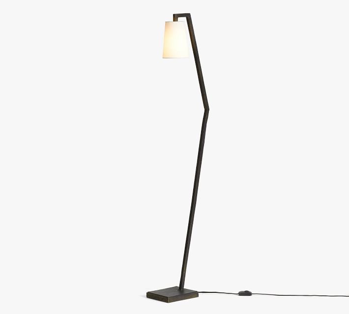 Carson Forged Iron Floor Lamp with Shade Bronze thumbnail 2