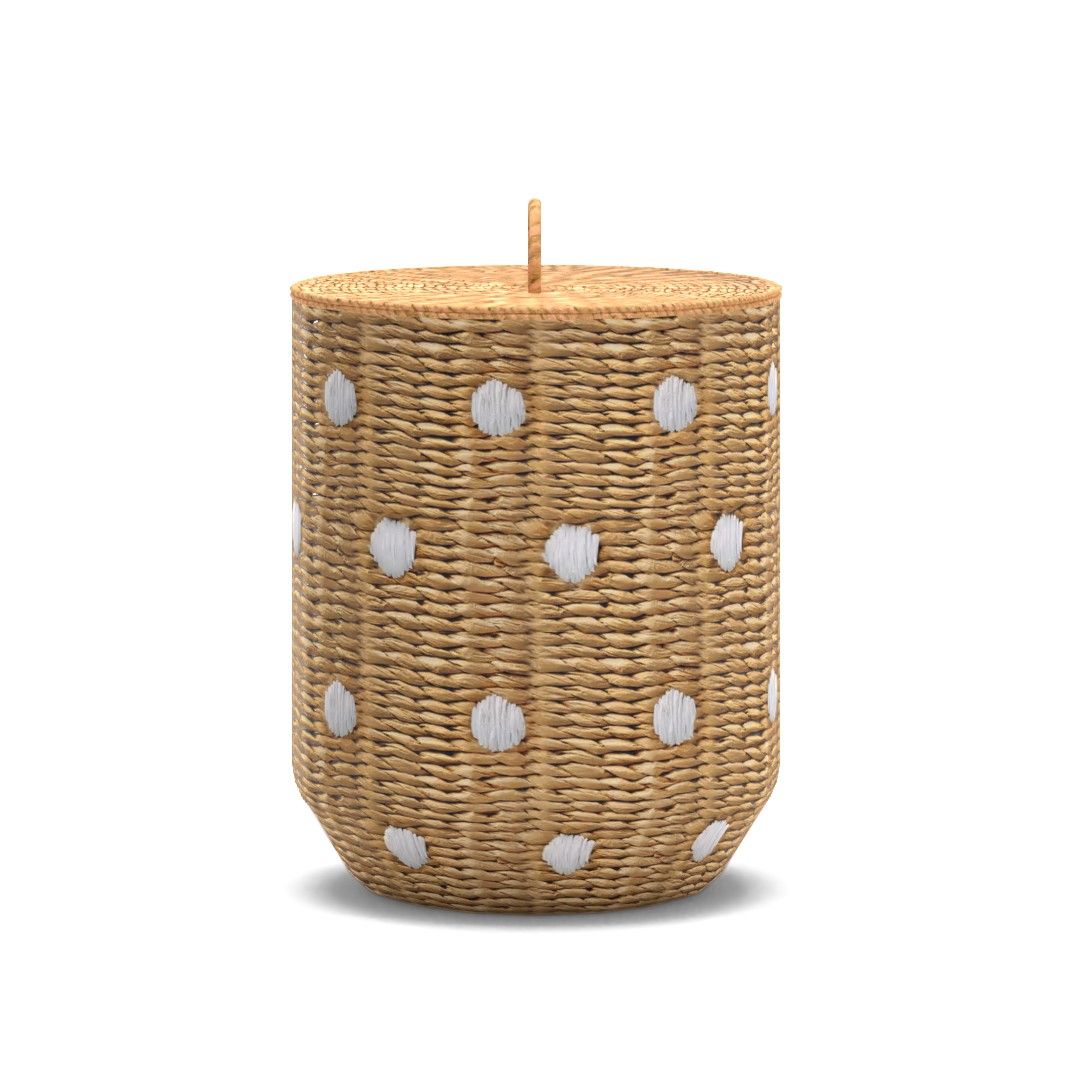 Woven Paper Dot Floor Hamper Natural thumbnail 2