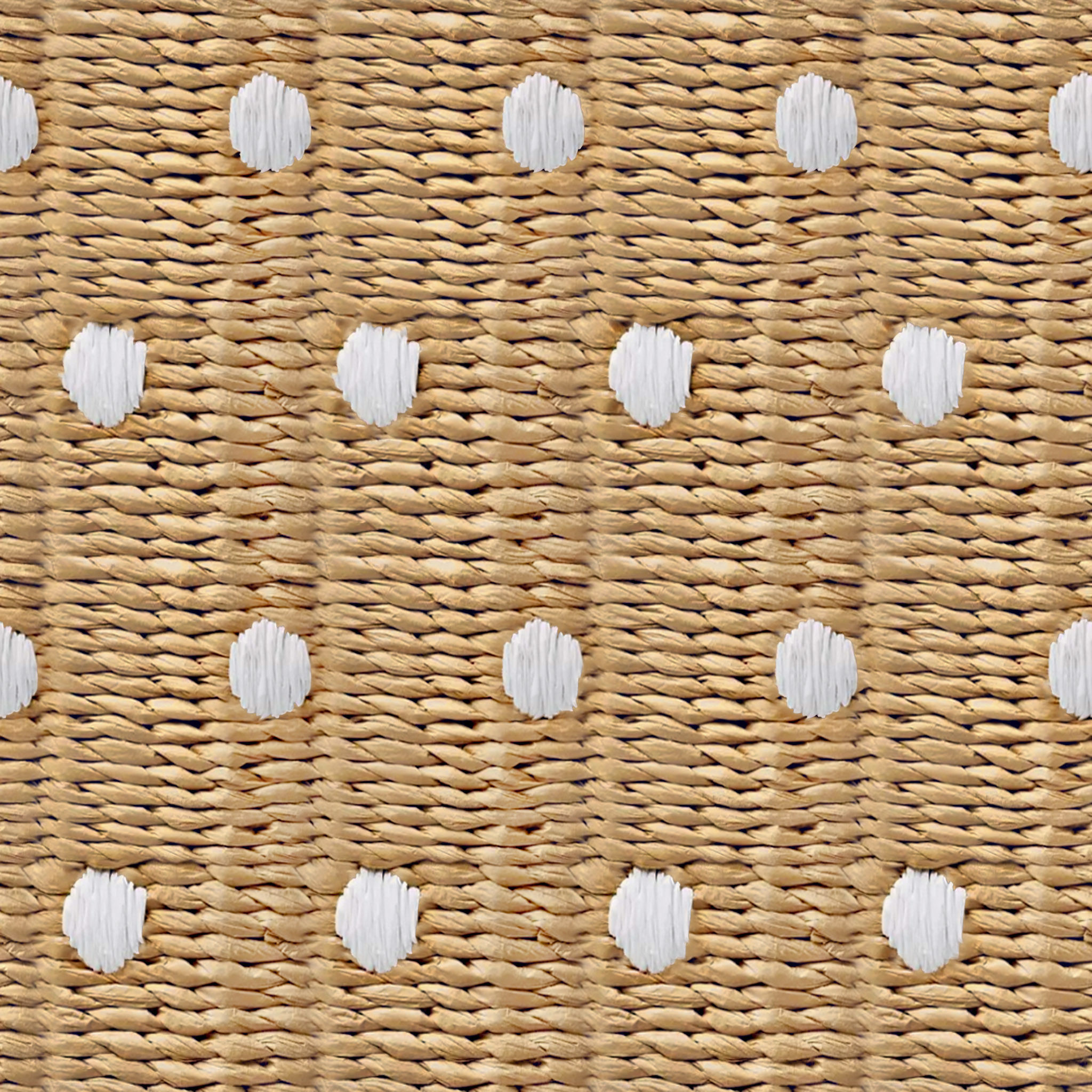 Woven Paper Dot Floor Hamper Natural thumbnail 4