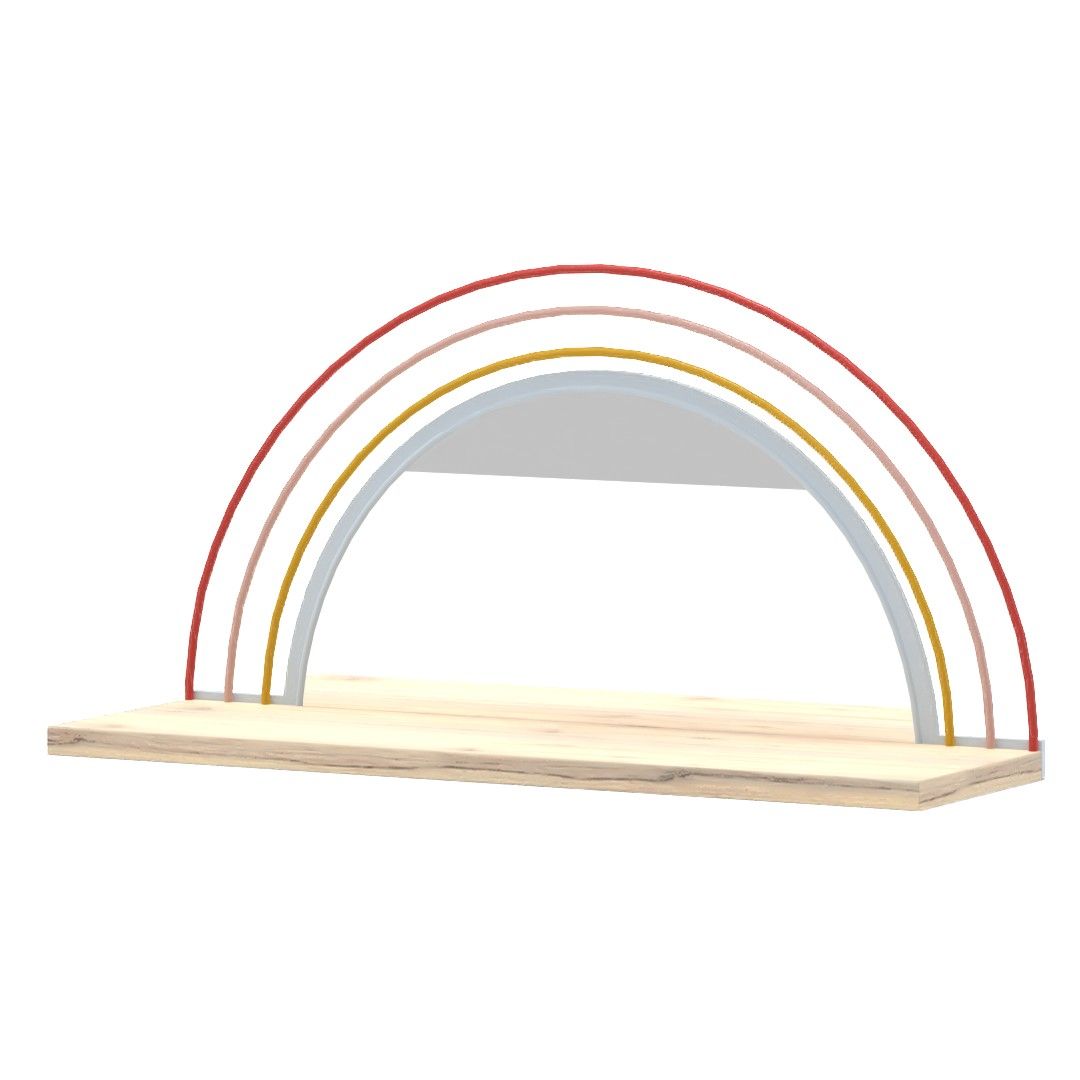 Wood and Metal Arch Mirror with Shelf thumbnail 2