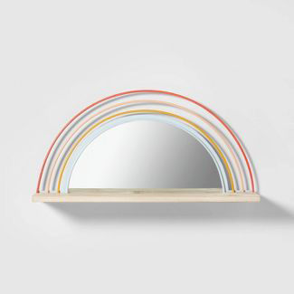 Wood and Metal Arch Mirror with Shelf thumbnail 3