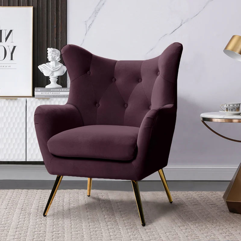 Avianna 29.25" Wide Tufted Polyester Wingback Chair thumbnail 2