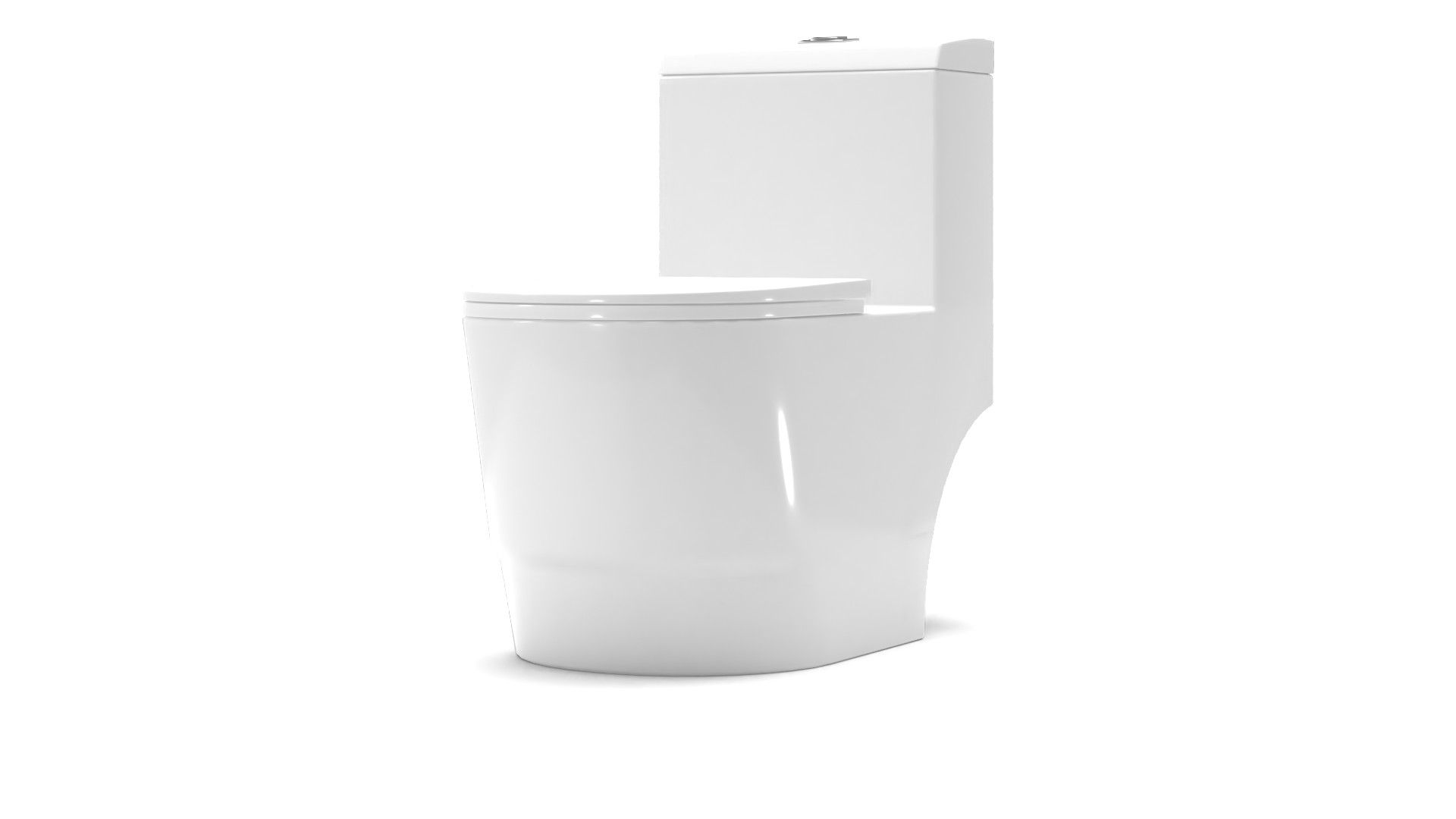 Dual Flush Elongated One Piece Toilet Seat Included thumbnail 2