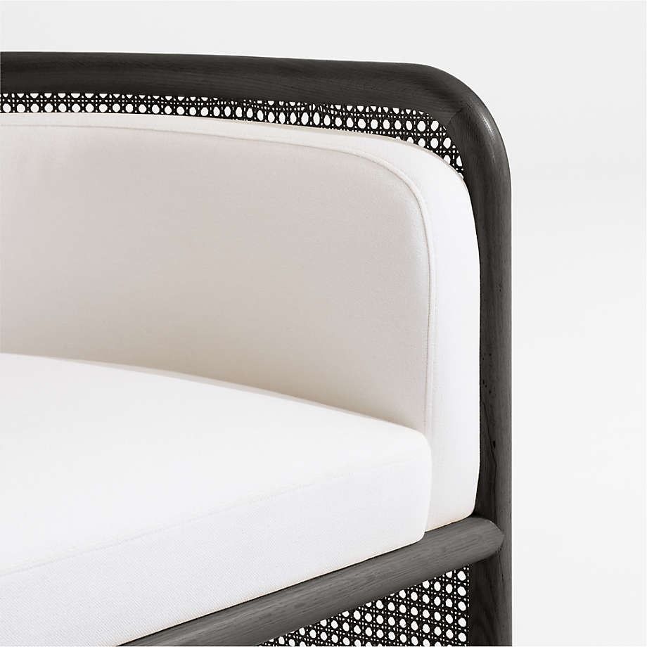 Fields Charcoal Cane Settee with White Cushion thumbnail 5