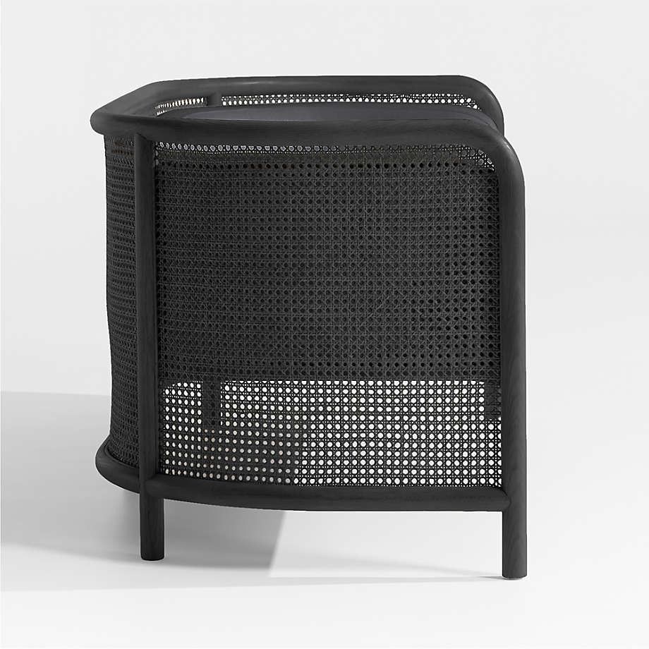 Fields Charcoal Cane Settee with Black Cushion thumbnail 3