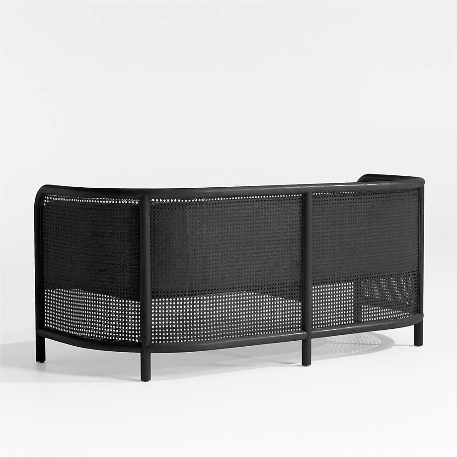 Fields Charcoal Cane Settee with Black Cushion thumbnail 4