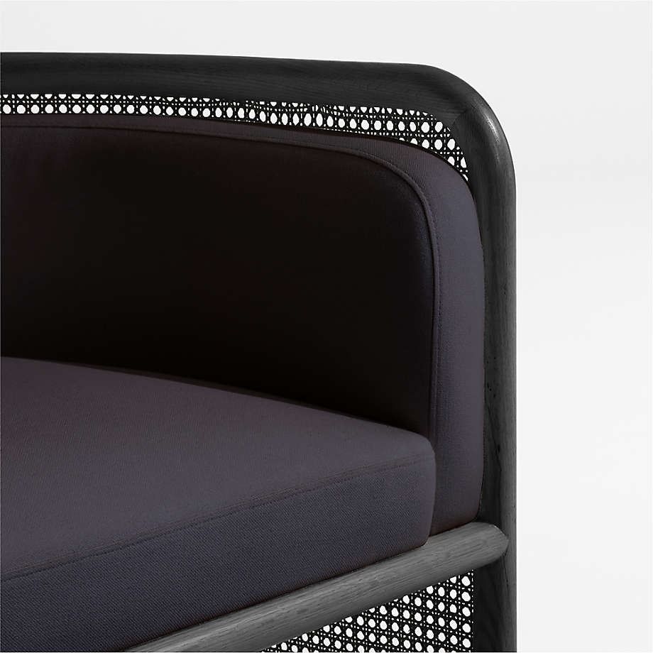 Fields Charcoal Cane Settee with Black Cushion thumbnail 5