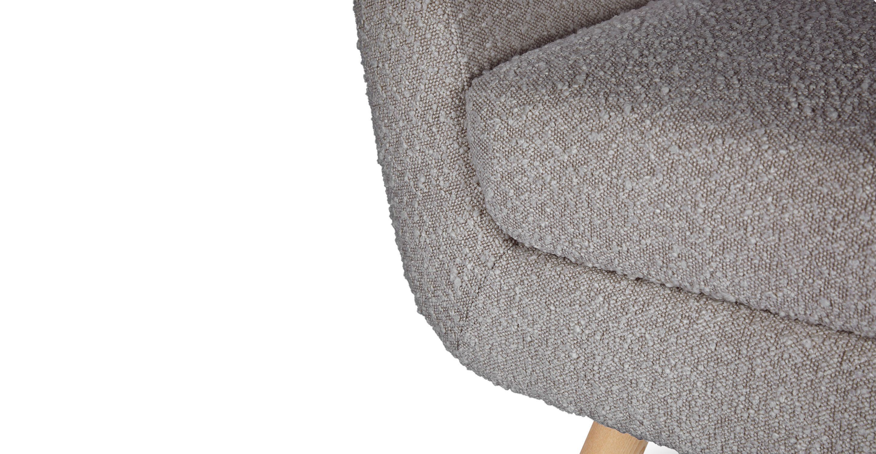 Gabriola Dover Gray Boucle Bench thumbnail 5