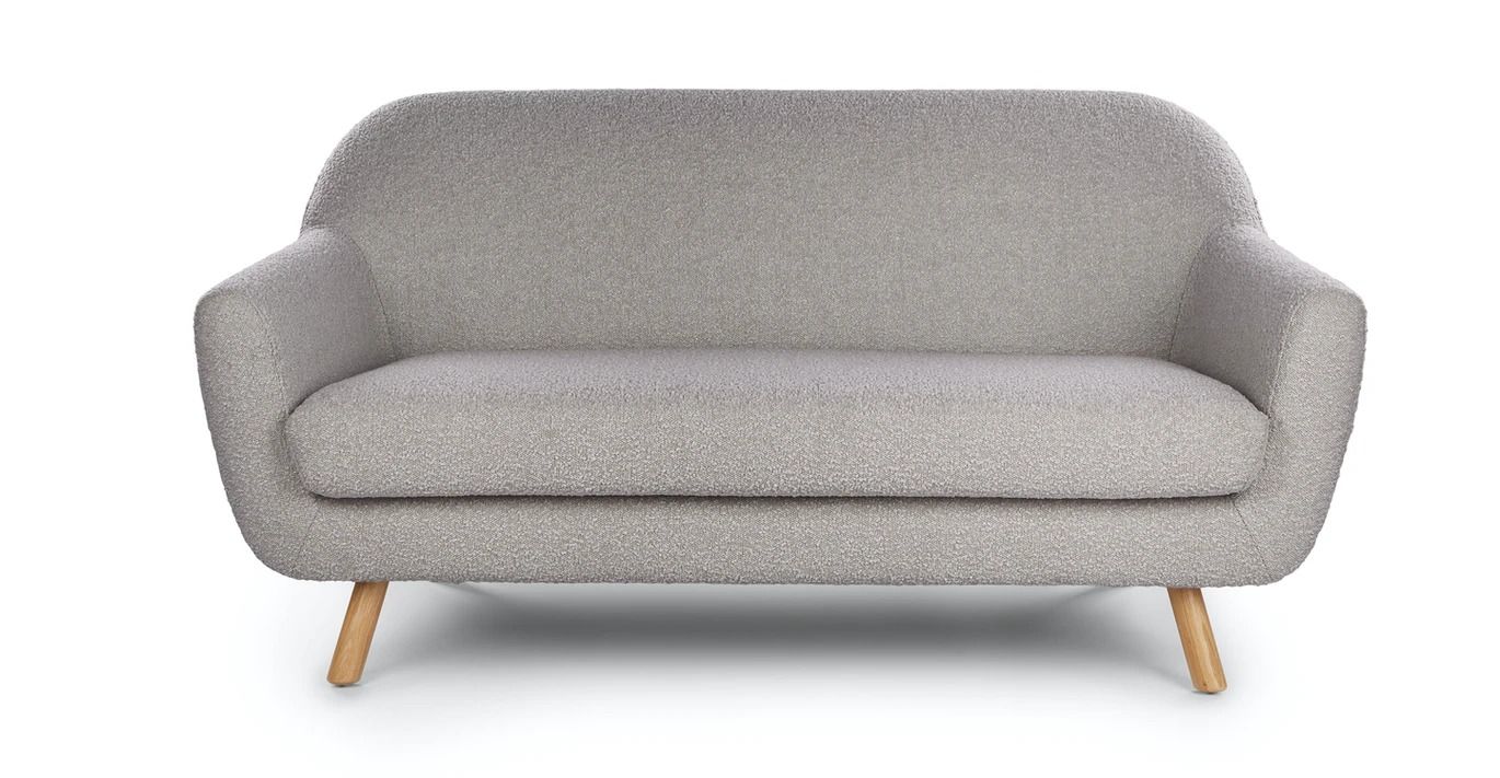 Gabriola Dover Gray Boucle Loveseat thumbnail 3