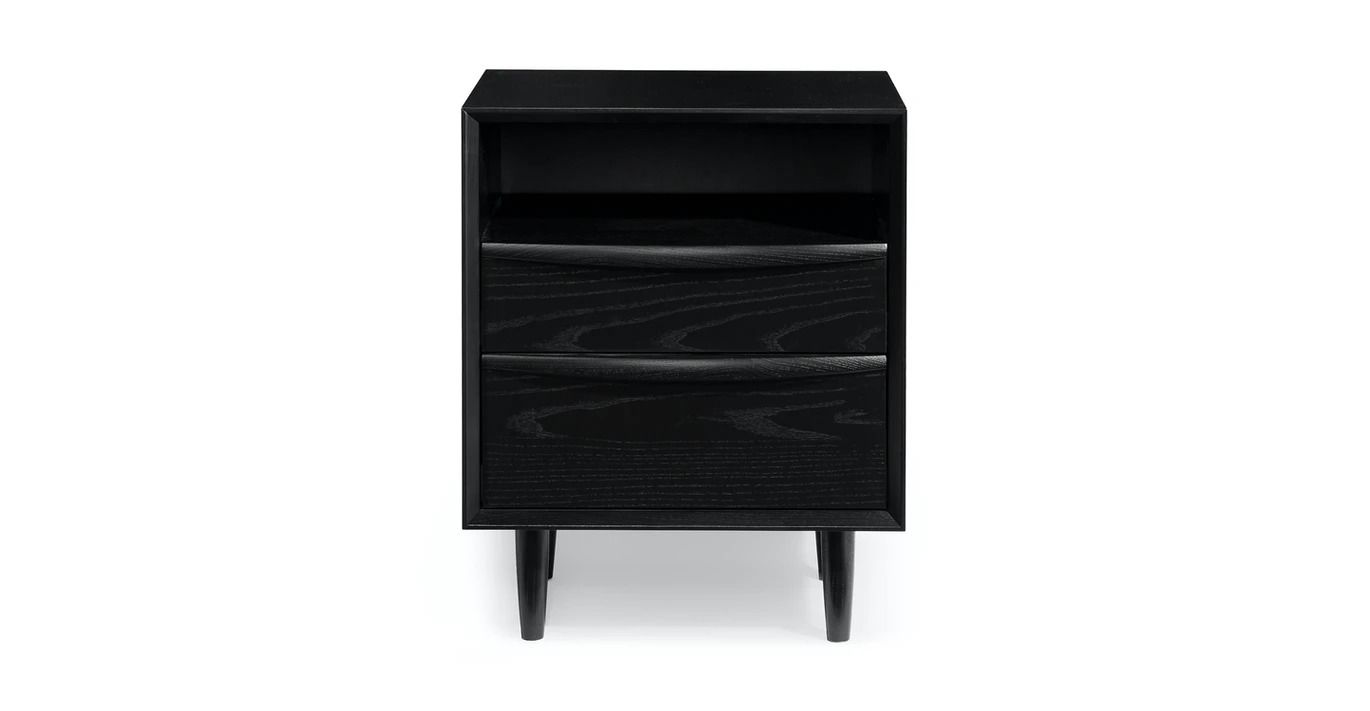 Lenia Black Ash Drawer Nightstand thumbnail 3