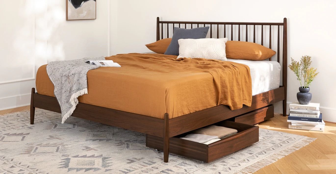 Lenia Walnut King Bed thumbnail 2