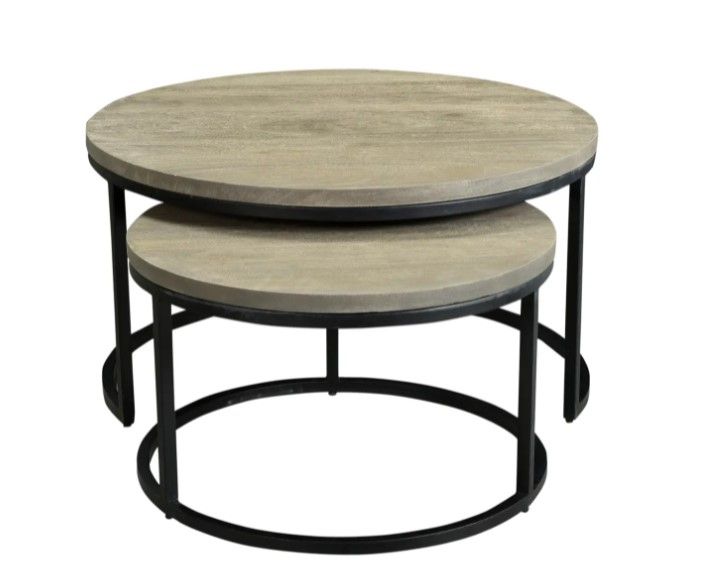 Quinn Round Nesting Coffee Tables Set Of 2 thumbnail 2