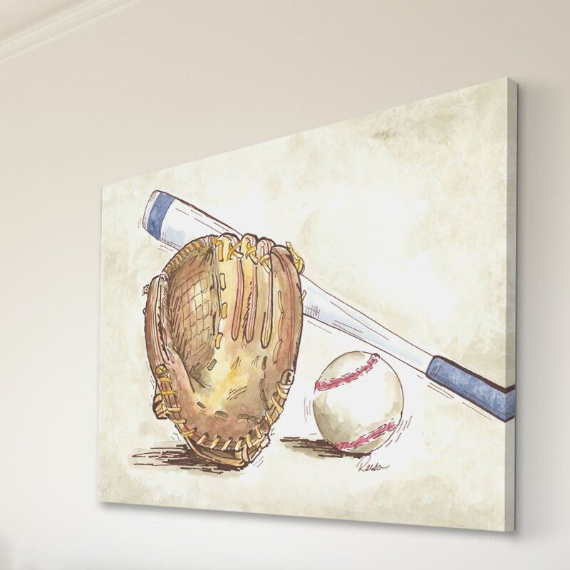 Baseball Gear by Reesa Qualia Painting Print on Wrapped Canvas thumbnail 2