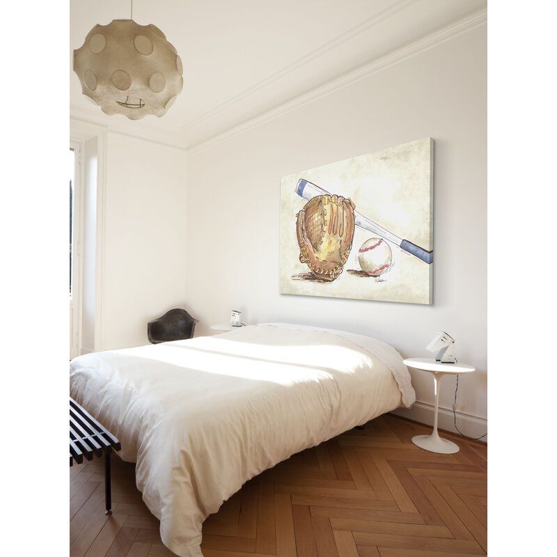 Baseball Gear by Reesa Qualia Painting Print on Wrapped Canvas thumbnail 3