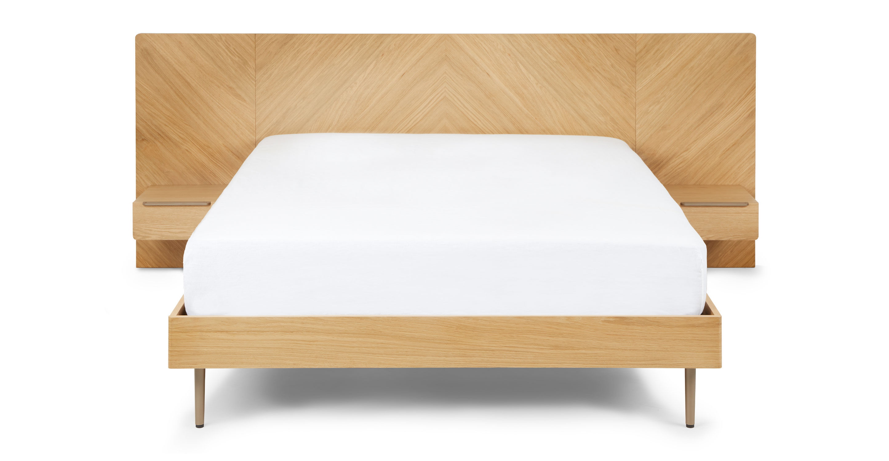 Nera Oak Queen Bed with Nightstands thumbnail 3