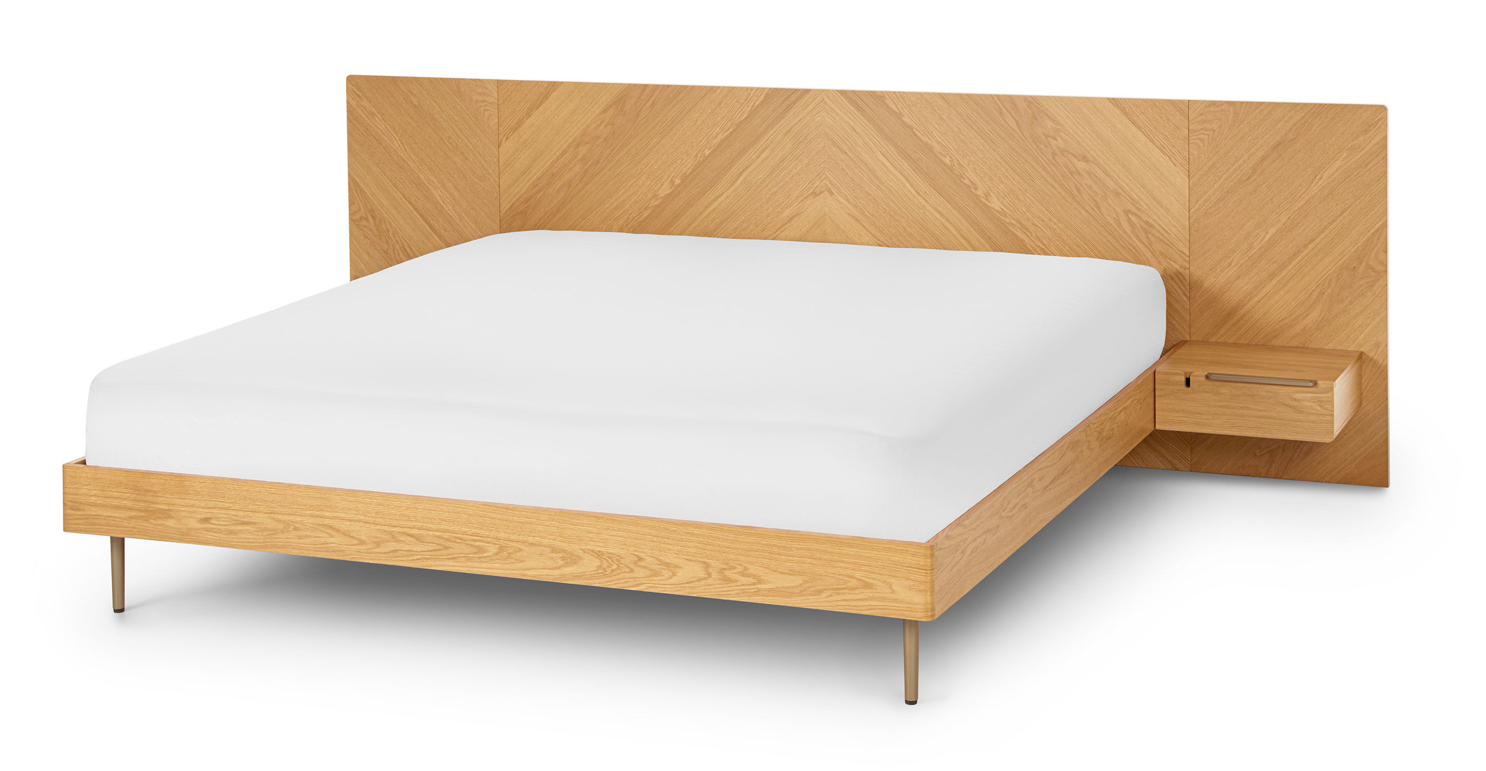 Nera Oak King Bed with Nightstands thumbnail 4