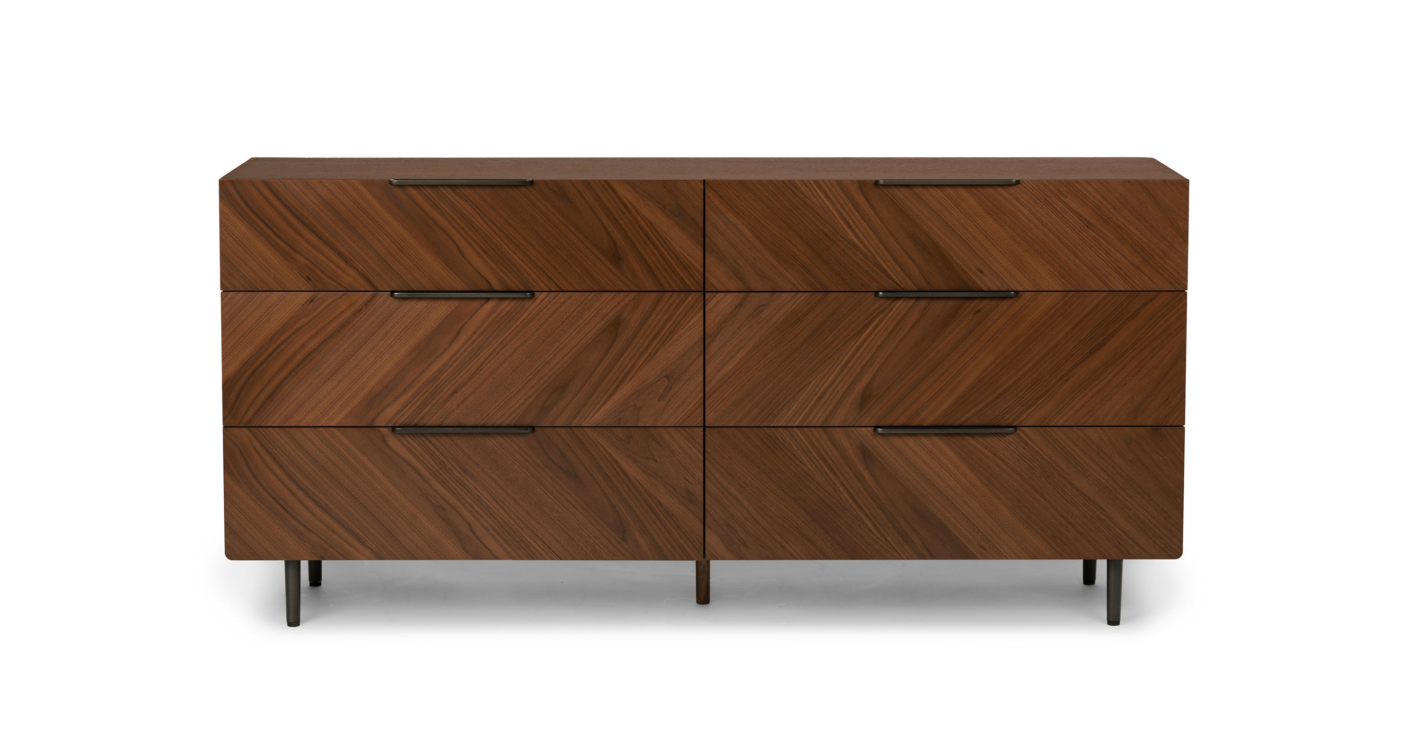 Nera Walnut 6 Drawer Double Dresser thumbnail 2